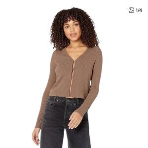 Madewell cropped brown cardigan